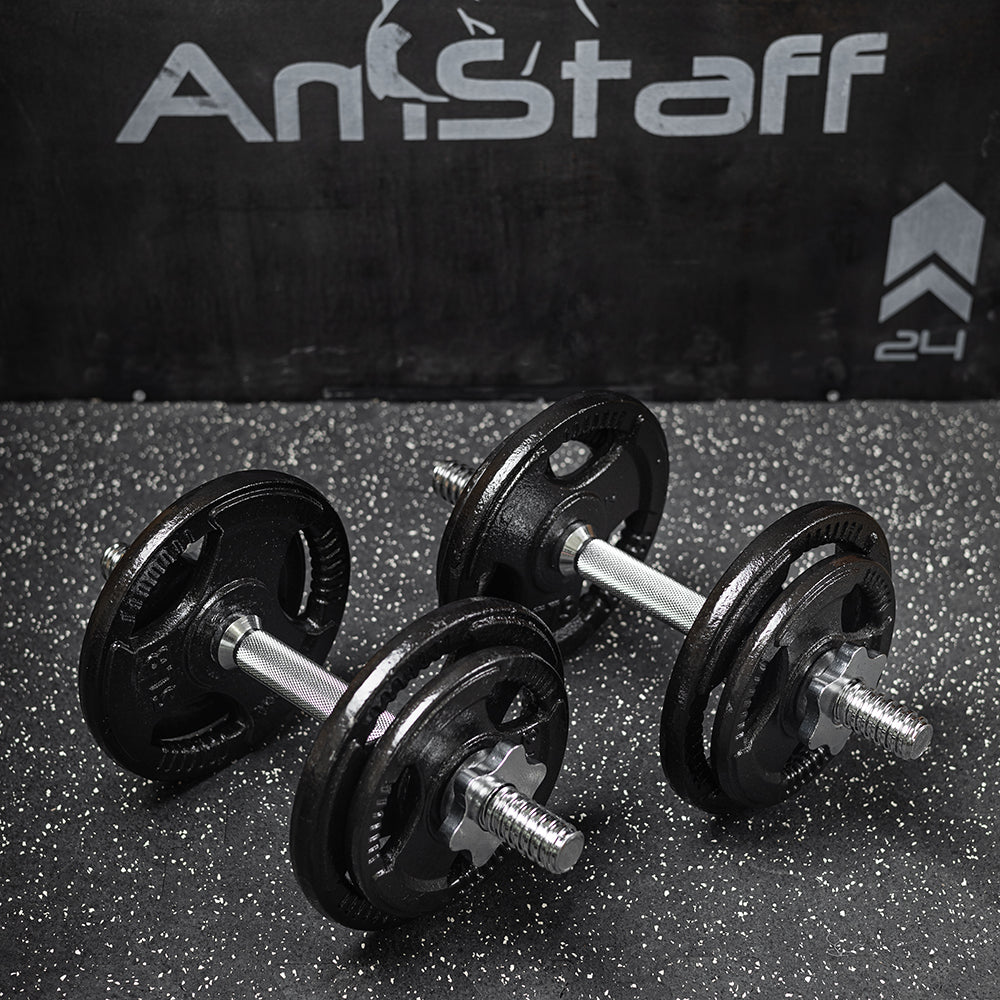 40lbs Cast Iron Grip Standard 1 Inch Dumbbell Weight Set