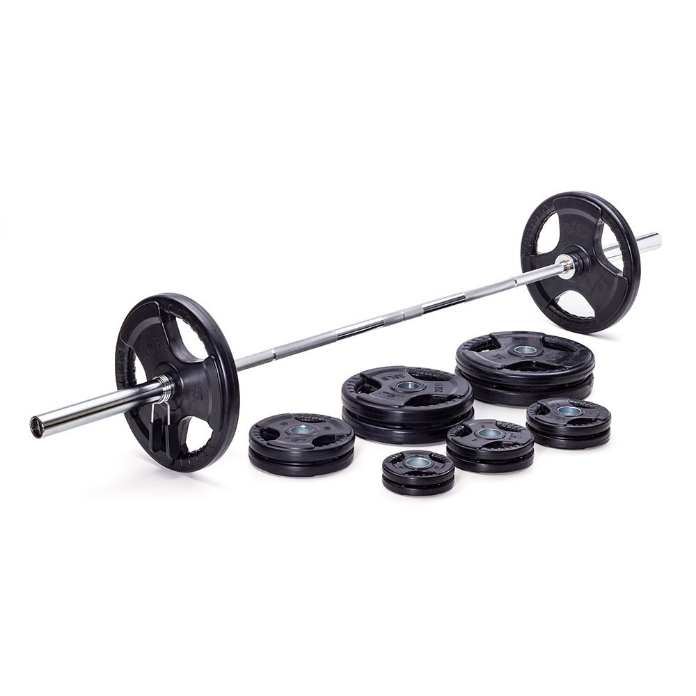 300lbs Virgin Rubber Grip Olympic Weight Set Plates 2"