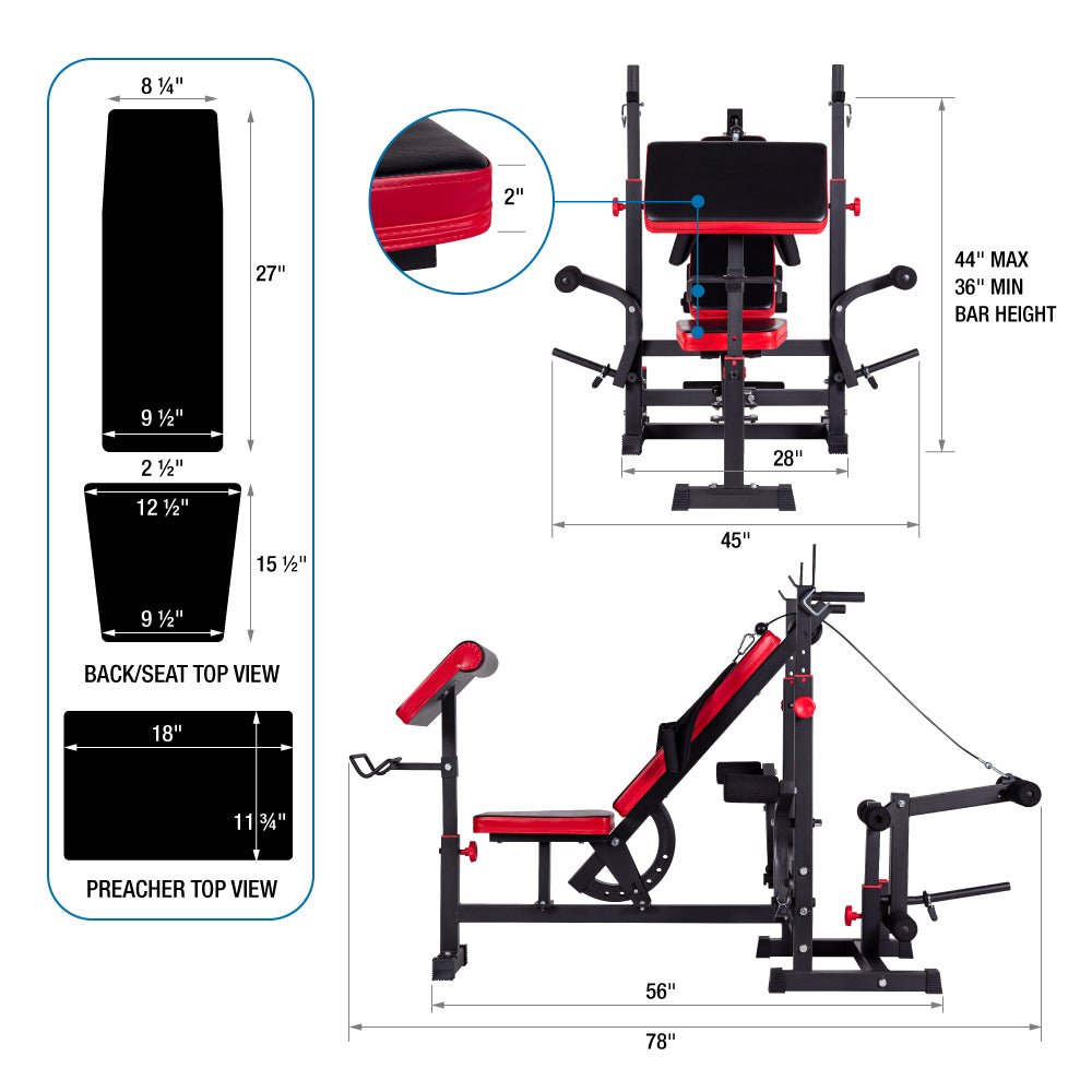 AmStaff Fitness DF-1323 Multifunctional Press Bench