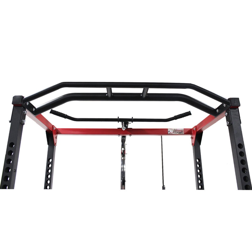 AmStaff Fitness TP032E Power / Squat Rack with Lat/Pull Down Attachment
