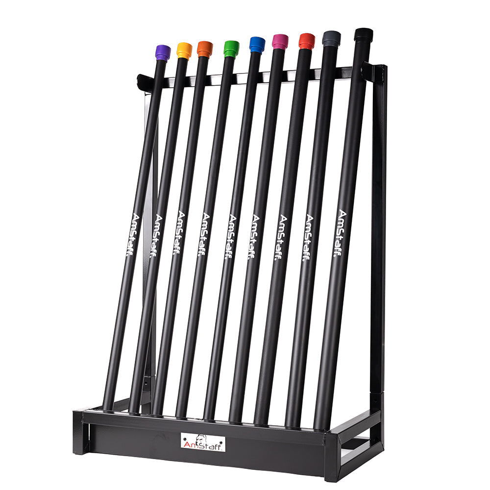 2-25lbs Body Bars Set w/ Storage Rack