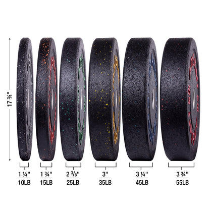 350lbs Crumb Rubber Bumper Plate Weight Set