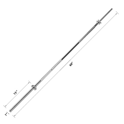 Regular Solid Chromed 60 Inch Bar - Threaded