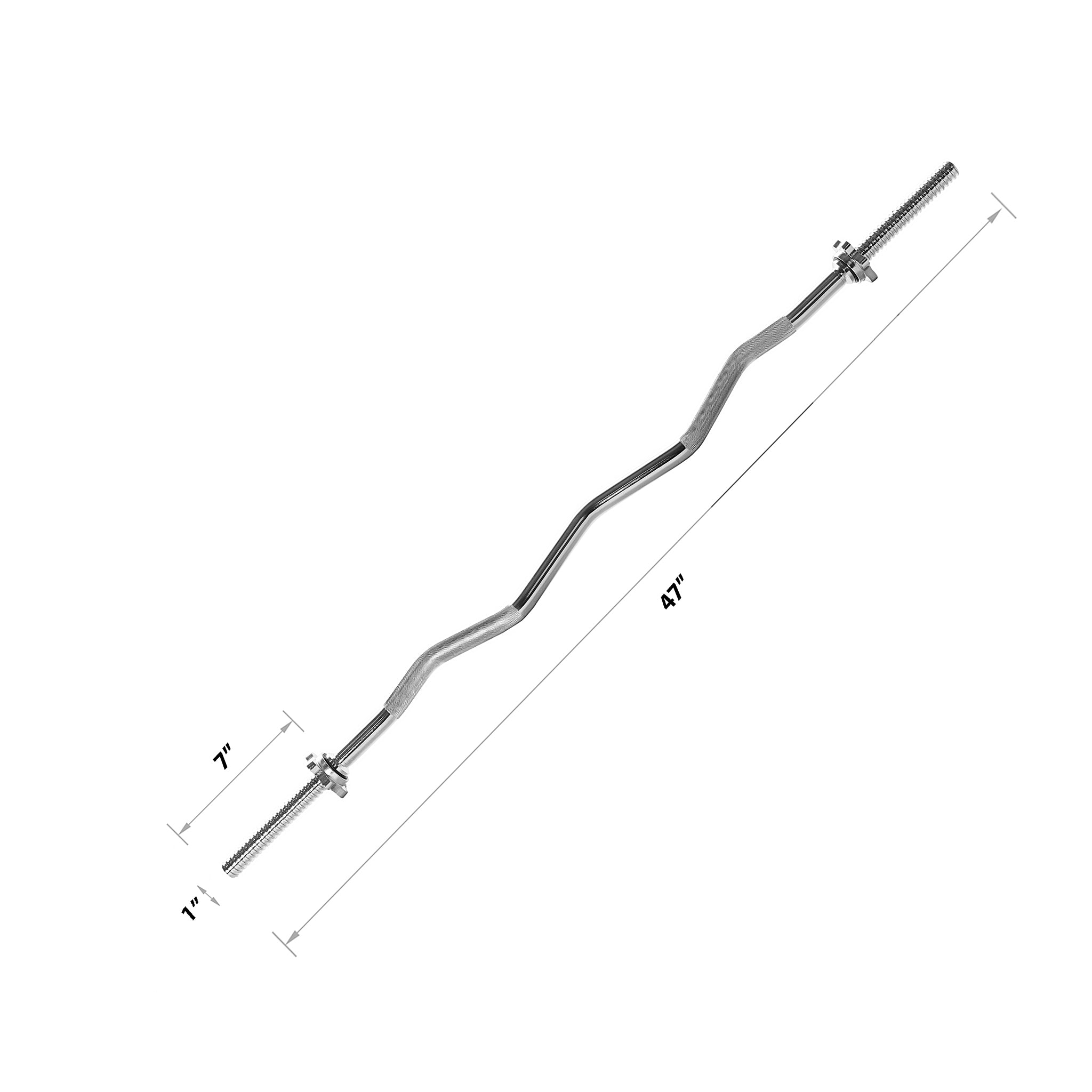 47 inch Regular Solid Curl Bar - Threaded